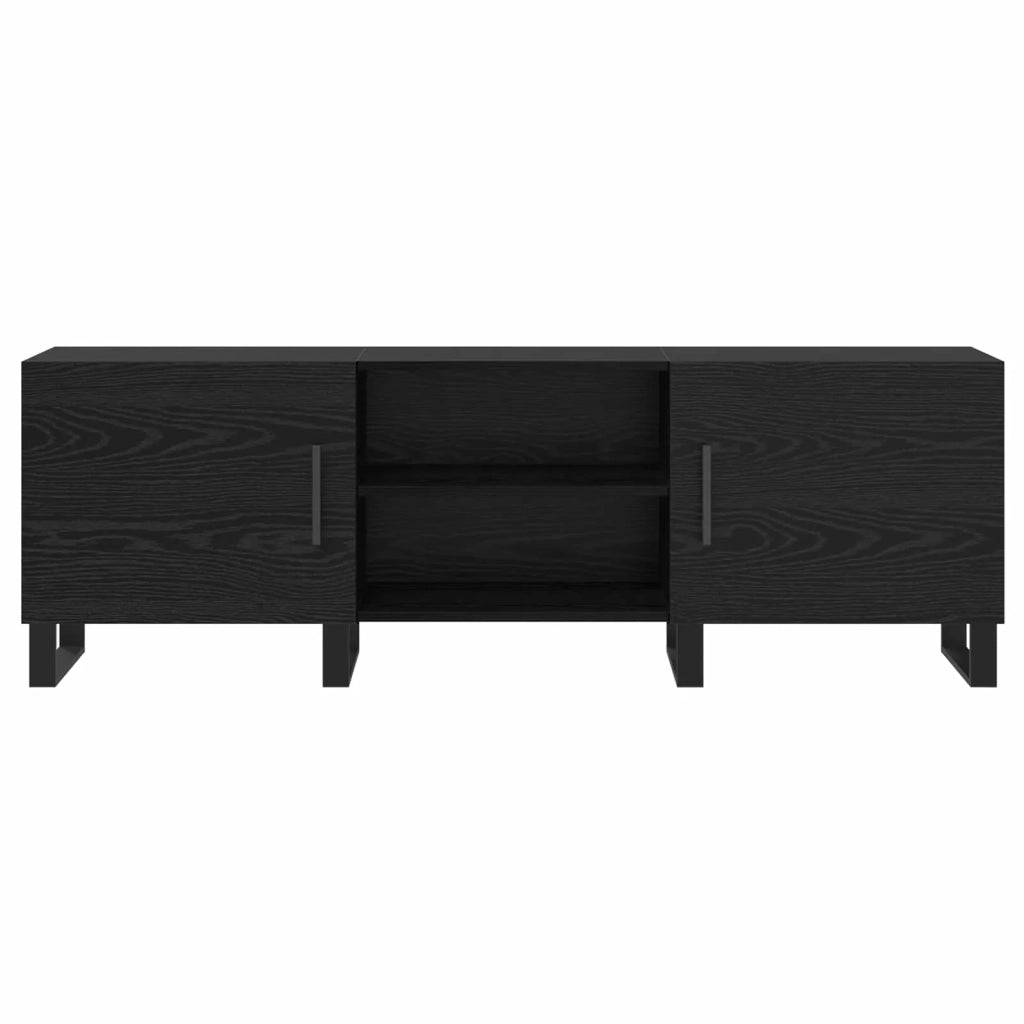 Mobile TV Rovere Nero 150 x 30 x 50 cm Legno multistrato