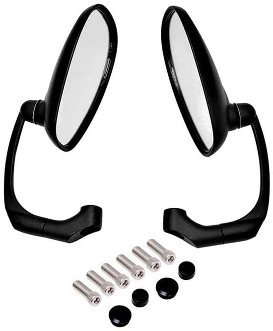 Specchietti di retrovisore Retro Ovale - Adatto per Motocicletta/Scooter - Dimensioni dello specchio 13,8x8,0 cm - Modello a vite M10/M8 - Visibilità chiara - Nuovo - Specchietti di Motocicletta