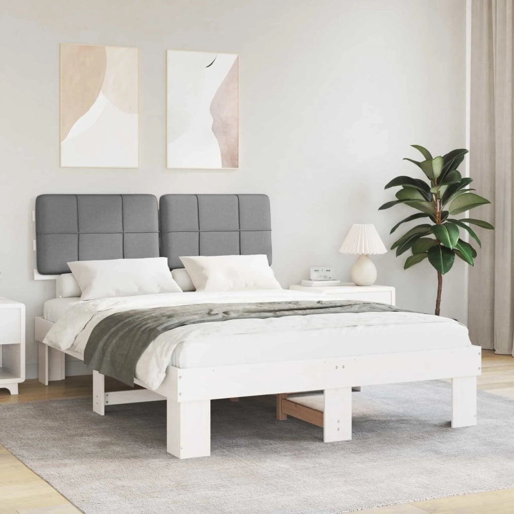 Letto con Testiera Rivestita Grigio chiaro 120 x 200 cm