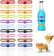 Set di segnalatori di vetro - anelli di silicone per bicchieri - set da 6 pezzi