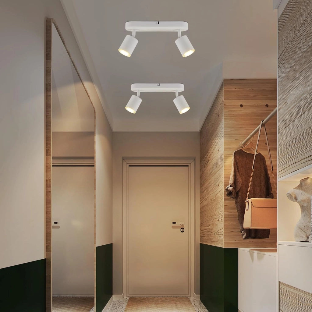 ZMH Faretto da soffitto neri 2 luci GU10 design girevole moderni anche parete per soggiorno camera letto sala pranzo