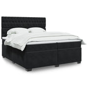 Giroletto a Molle con Materasso Nero 200x200 cm in Velluto 3291010