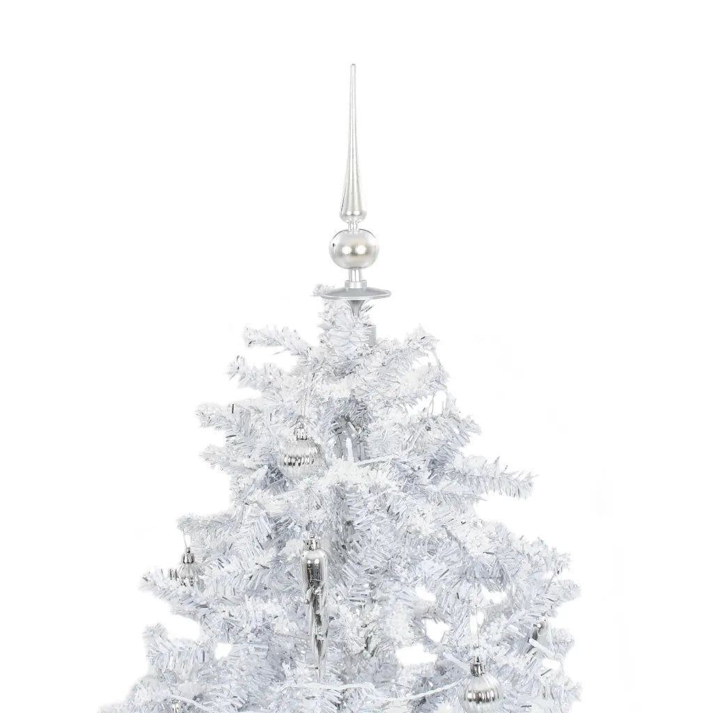 Albero di Natale con Neve e Base a Ombrellone Bianco 140 cm 284334