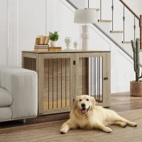 Cuccia per Cani, Box per Animali di Grossa Taglia, Casa per Cani, Indoor, 106 x 60 x 76 cm, Rovere