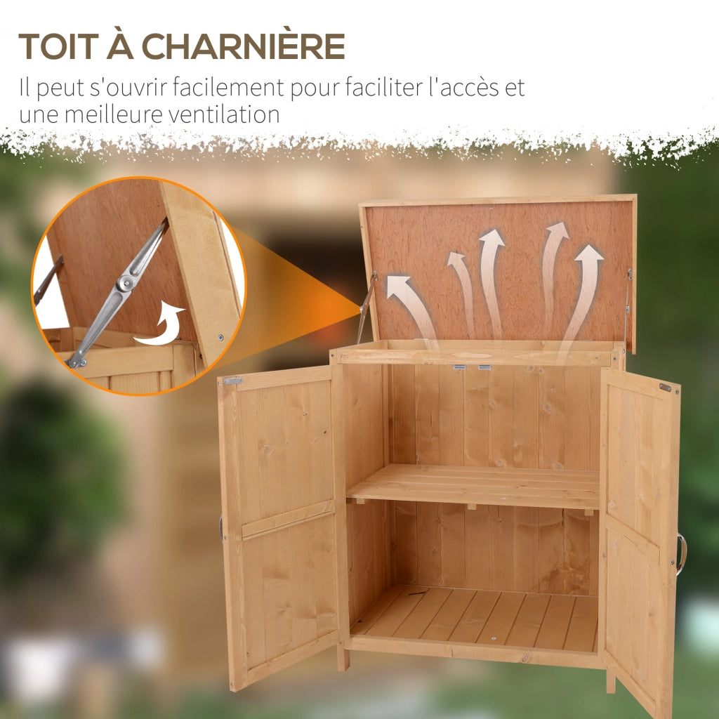 Armadio da Giardino ¨C zephmum ¨C Legno Massello di Pino 74x43x88 cm