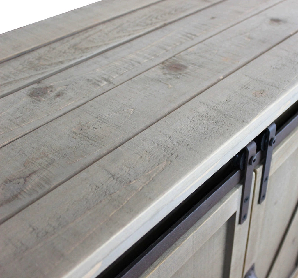 Madia per soggiorno Industrial in Acciaio Legno cm 142x41x76 - SHERLOCK