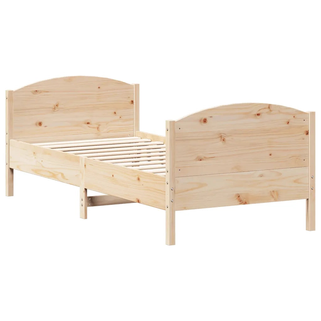 Letto senza Materasso-Struttura Letto 75x190 cm in Legno Massello Pino 275591