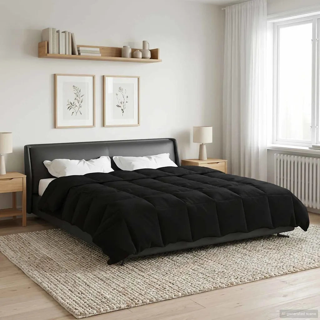 Piumone Completo Annuale Nero 200 x 220 cm Microfibra 42026021