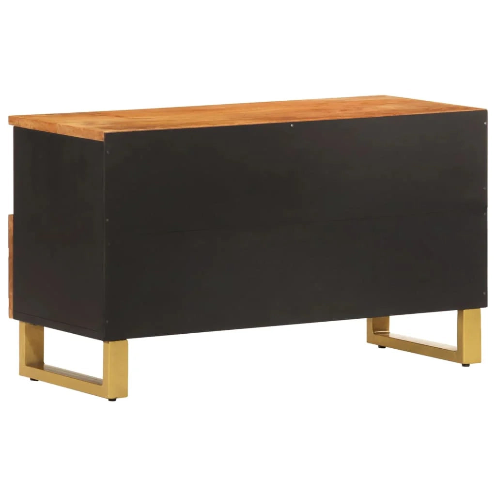 Mobile TV multimediale scaffale TV credenza mobile TV sala da pranzo soggiorno camera da letto 80 x 33,5 x 46 cm legno massello di mango marrone 02_0027598