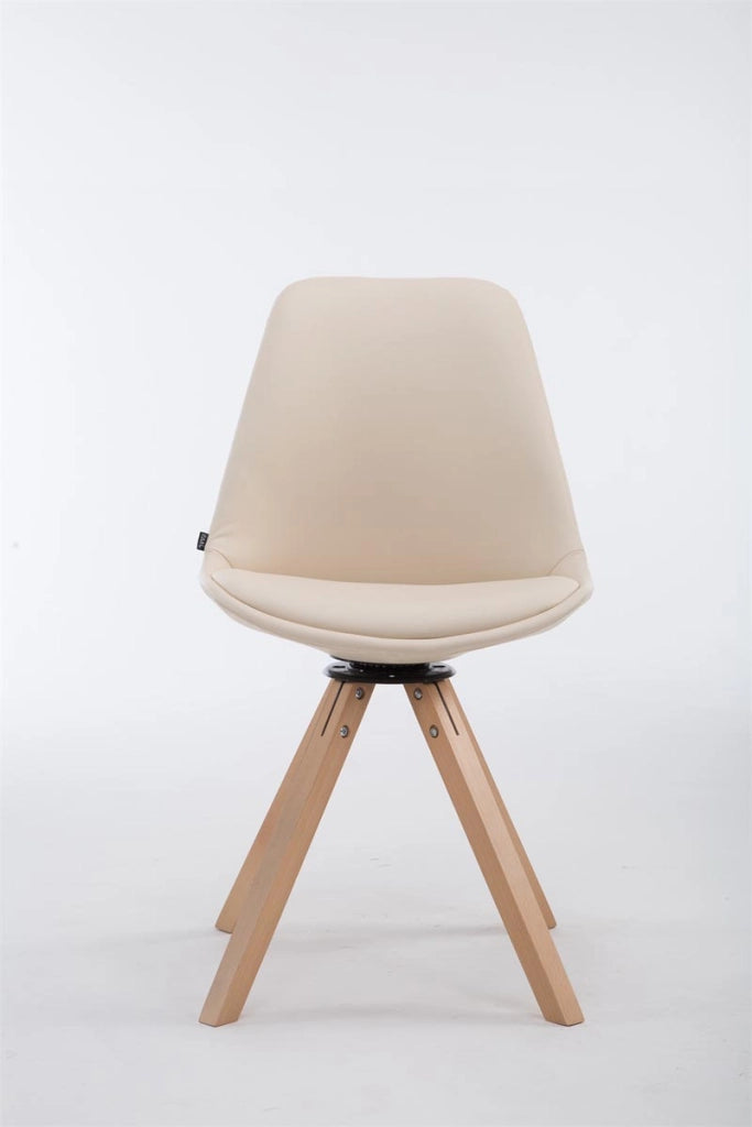 Sedia Girevole Calais in Similpelle natura,crema