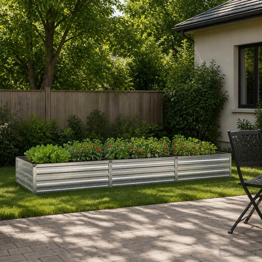 Letto rialzato da giardino Argento 240 x 80 x 24 cm 8006489