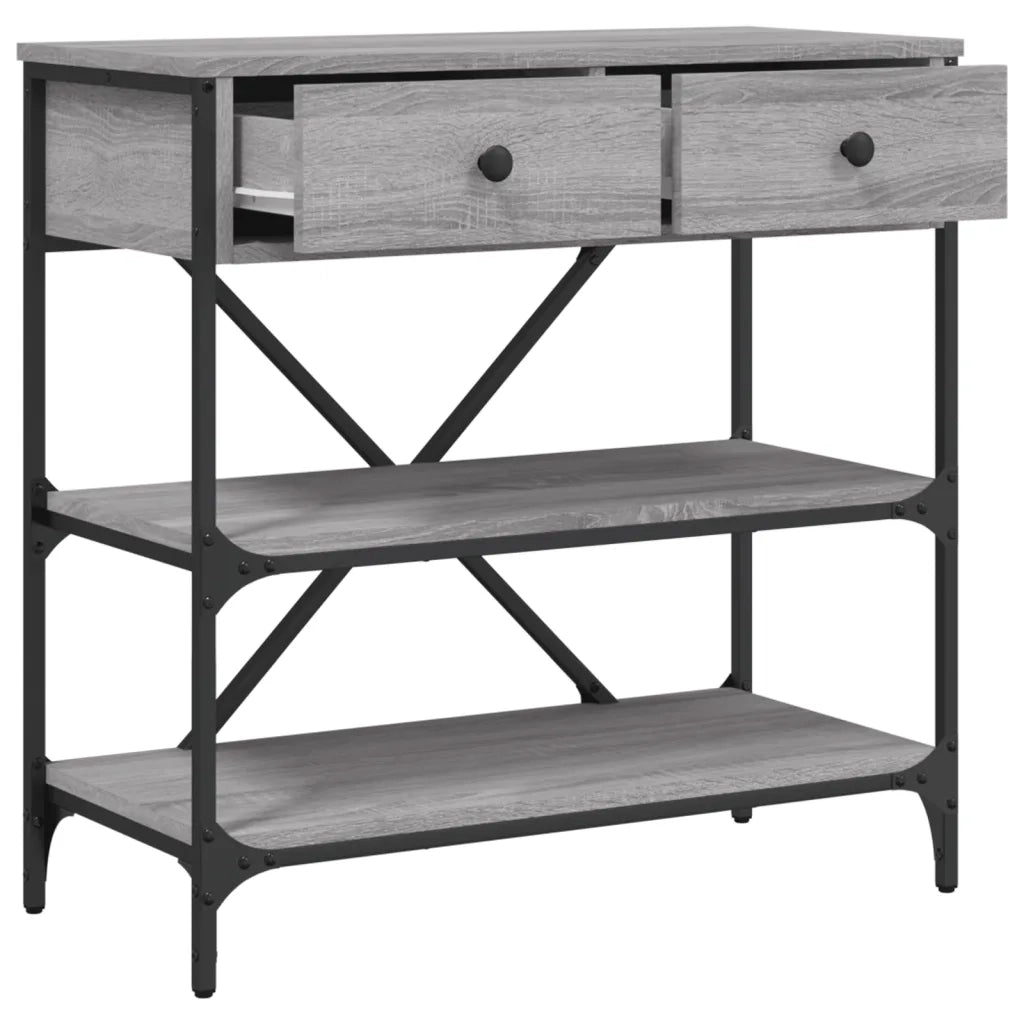 Tavolino Consolle | Tavolo d'Ingresso Grigio Sonoma 75x34,5x75cm Legno Multistrato
