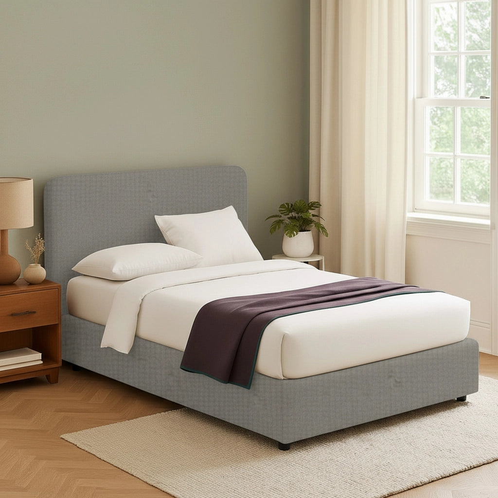 Wigan, Letto Matrimoniale Sfoderabile Made in Italy, Grigio Cenere