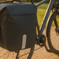 Doppel Gepäckträgertasche 37 x 16 x 51 cm, Fahrradtasche Gepäckträger 46 l Stauraum, wasserresistente Fahrrad Tasche, Gepäcktasche mit seitlichen Taschen