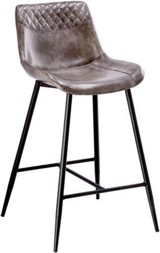 Sgabello da Bar Cucina Gaia in Ecopelle Grigio 50,5 x 54 x 93 cm