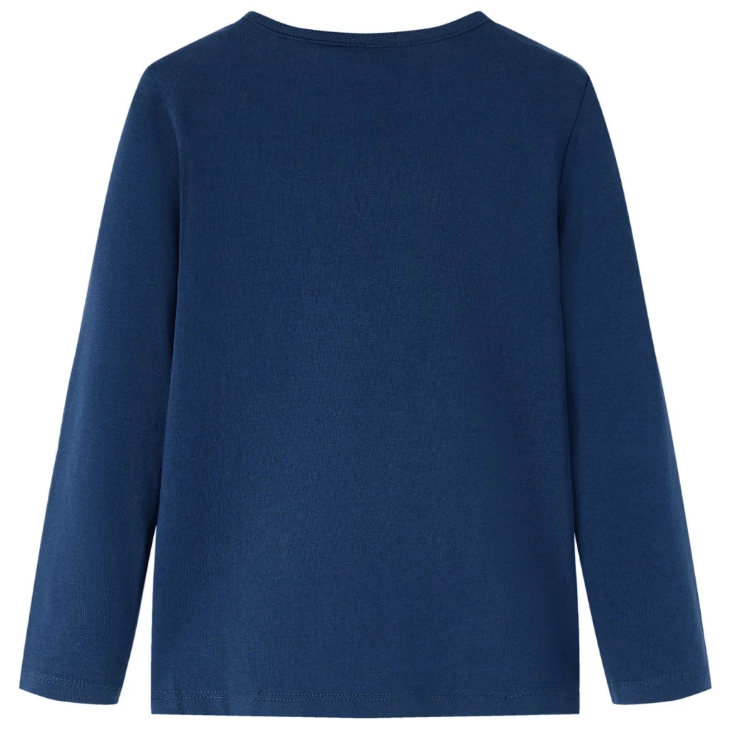 Maglietta da Bambino a Maniche Lunghe Blu Marino 140 13563