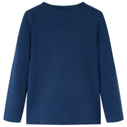 Maglietta da Bambino a Maniche Lunghe Blu Marino 140 13563