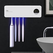 Sostituto di Pennello per Denti con Disinfezione UV-C - Sanificatore per Pennelli per Denti - Montaggio a Parete - 4 Alloggiamenti - Conto alla Roba per Sterilizzazione - Igiene Dentale Optima - Pennello per Denti Sterilizzatore
