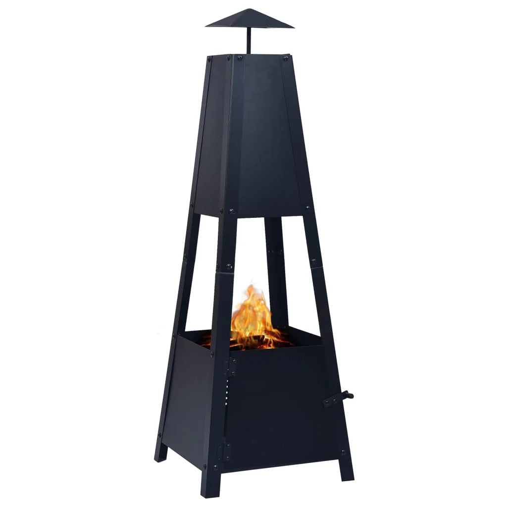 Caminetto 35 x 35 x 99 cm acciaio nero 02_0005940