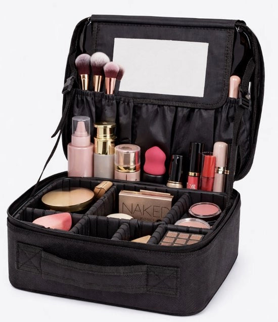 Bagno con Specchio e Cassetti Regolabili – Organizzatore di Trucco con Scomparti Mobili – Scatola di Bellezza per Skincare e Trucco – Bagno da Viaggio con 7 Cassetti di Ripostiglio – Cassetto di Cosmetici per Vacanze e Affitti