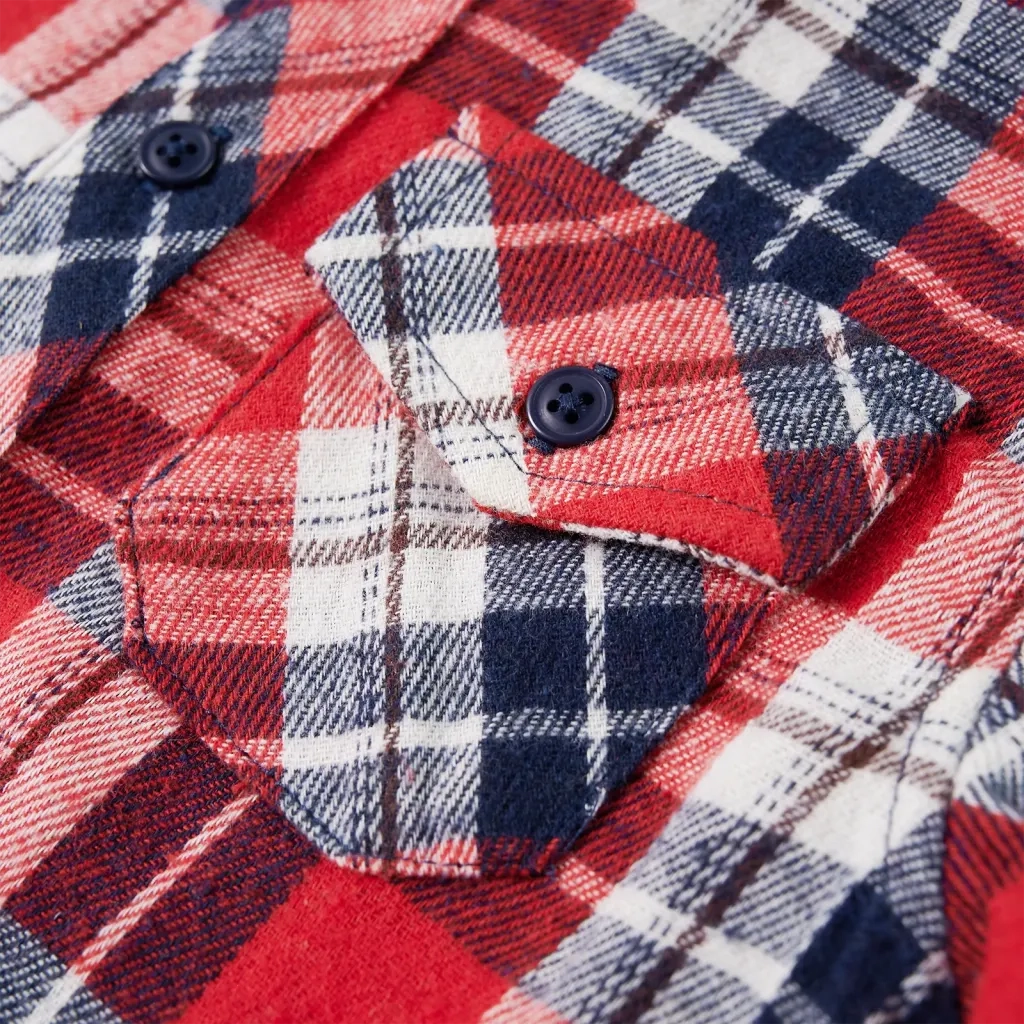 Camicia a Quadri da Bambino Rossa e Blu Marino 104 13170