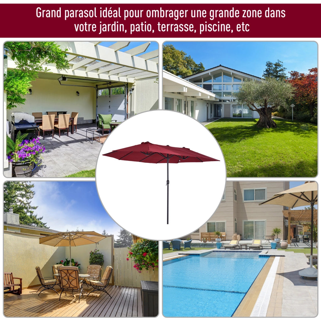 Parasole da giardino rettangolare ¨C zephmum ¨C Bordeaux, acciaio, 4.6x2.7x2.4 m