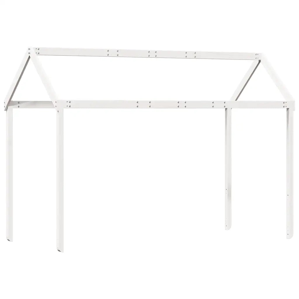 Letto a Castello con Tetto Bianco 90x200 cm in Legno di Pino