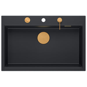 Lavello In Granito Marc 110 Workstation Black Acciaio