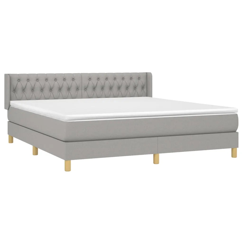 Giroletto a Molle con Materasso Grigio Chiaro180x200 cm Tessuto cod mxl 77551