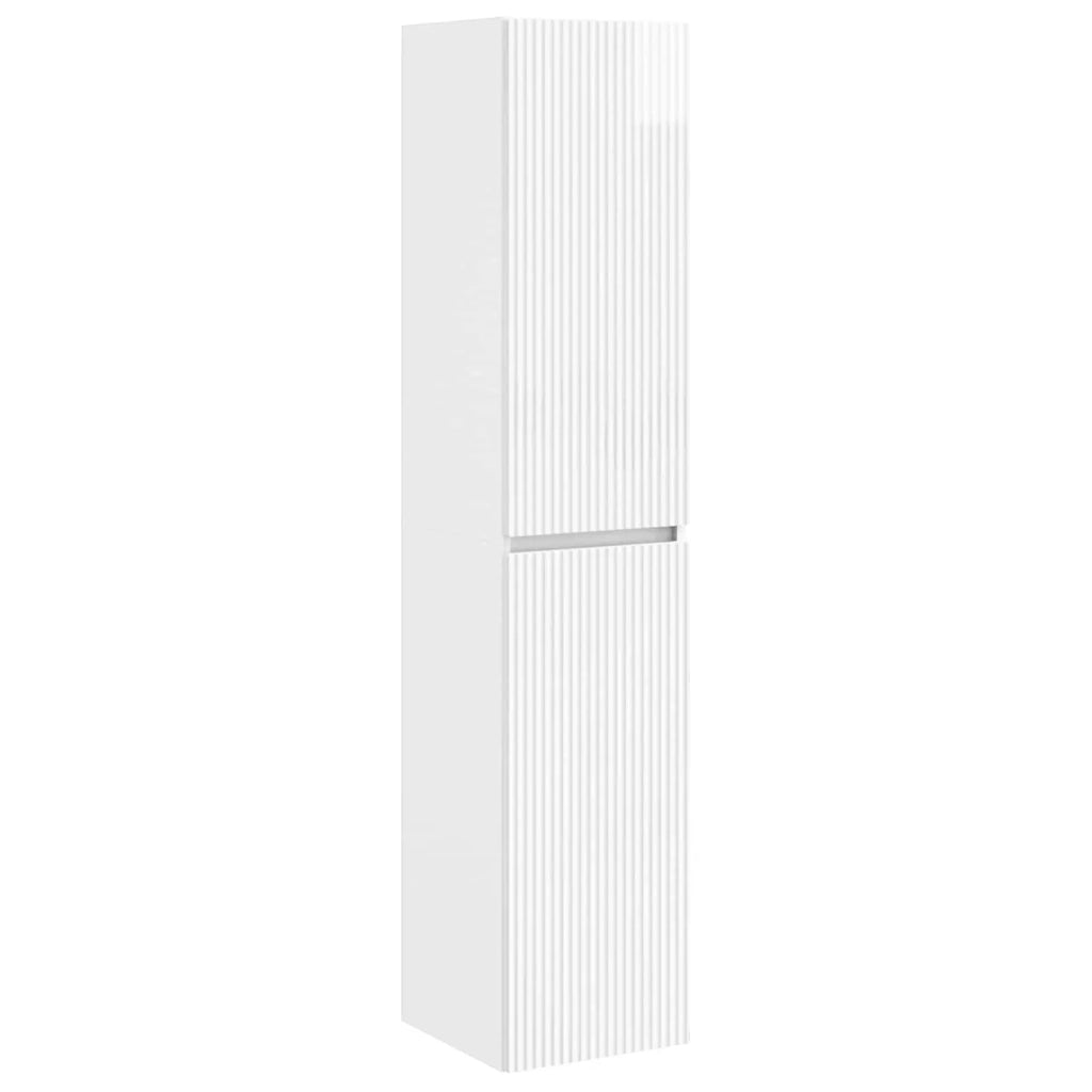 Set di mobili per il bagno 3 pz Bianco Lucido 3406067