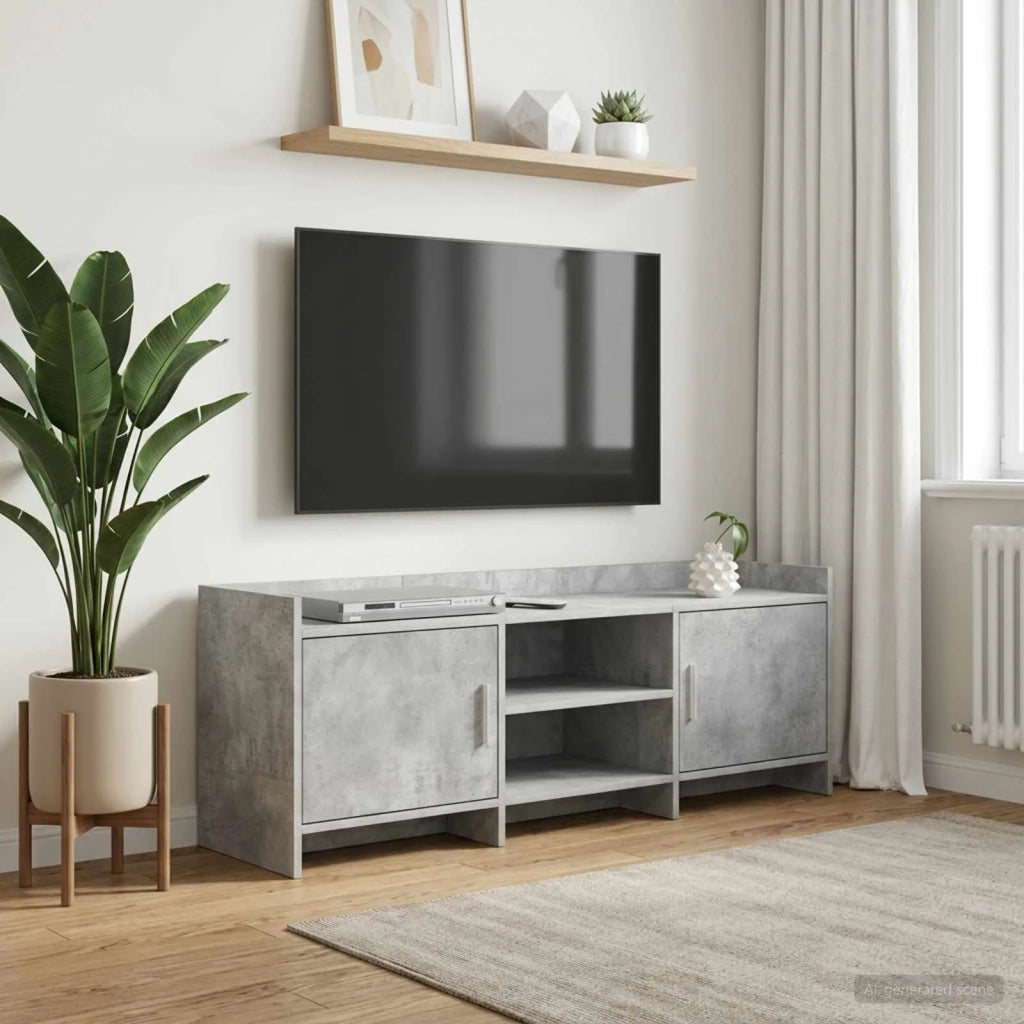 Mobile TV 130 x 33 x 47 cm Grigio Cemento Legno ingegnerizzato 8011174