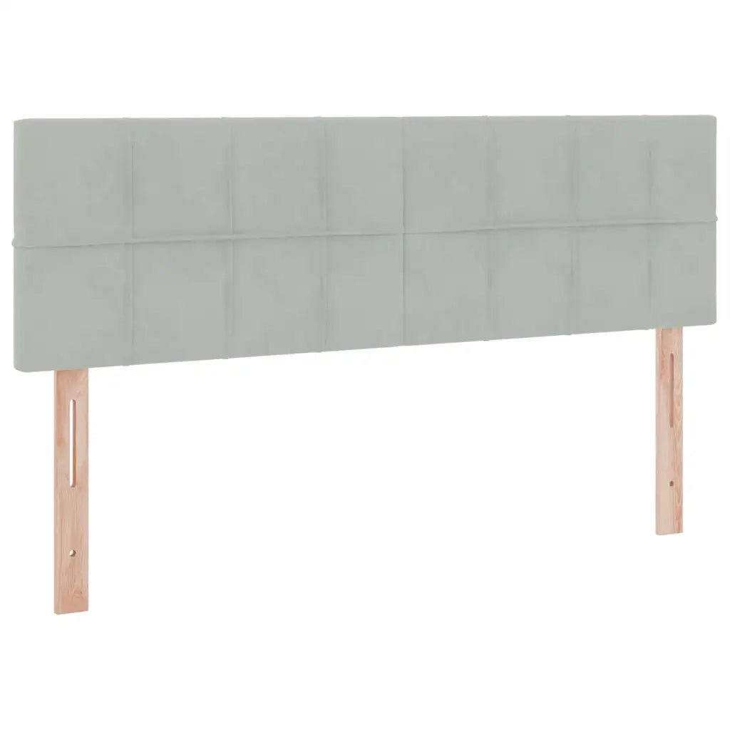 Letto con contenitore e LED Grigio chiaro 140 x 200 cm Velluto 3371397