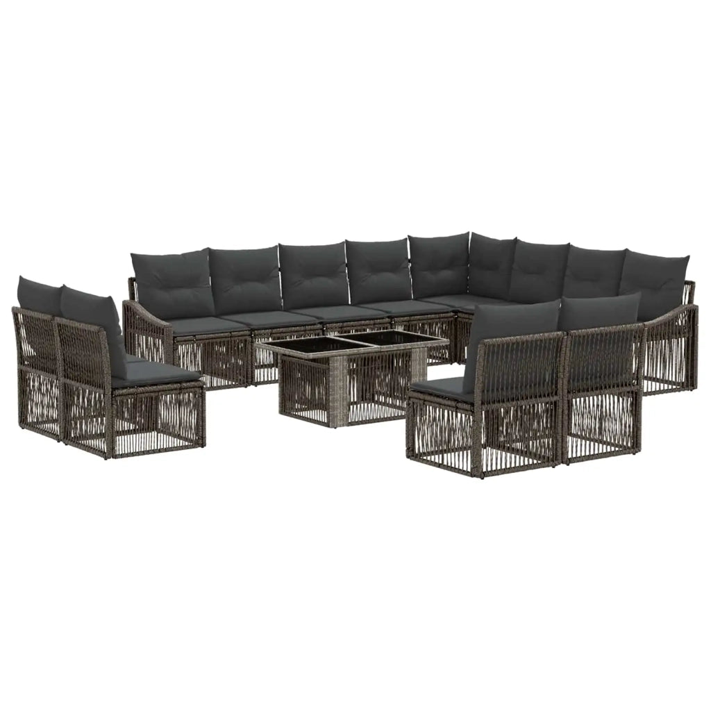 Set Divano da Giardino 13 pz Grigio e Grigio Scuro polyrattan 3437324