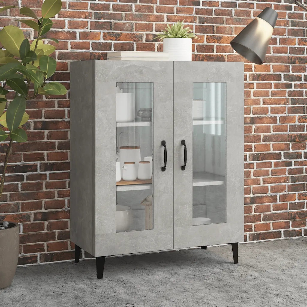 Credenza | Madia | Buffet da pranzo | Armadio da pranzo Grigio Cemento 69,5x34x90 cm in Legno Multistrato