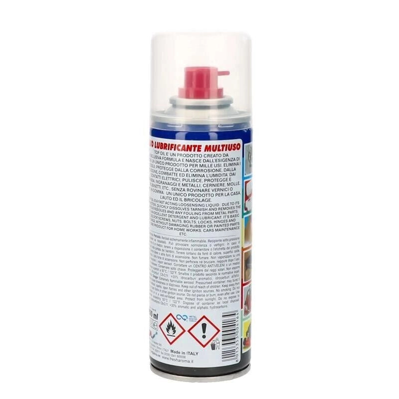 OLIO LUBRIFICANTE SPARY PROTEGGE DALLA RUGGINE RIMUOVE I CIGOLI OTTIMA PER INGRANAGGII E CERNIERE 200 ML