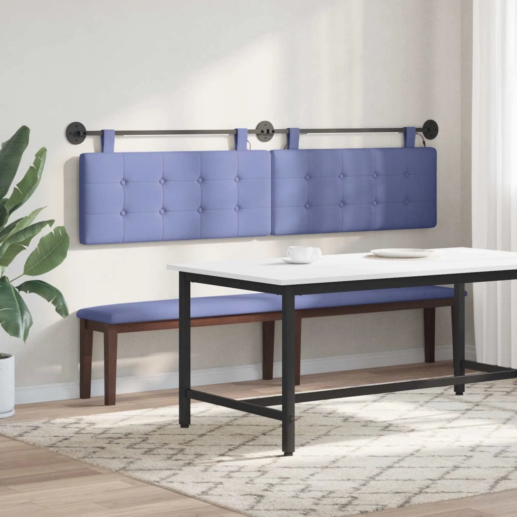 Testiera sospesa Con luce LED Blu jeans Tessuto