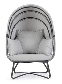 Poltrona con Cuscini da Giardino 100x90x152 cm in Acciaio Eldon Grigio Chiaro