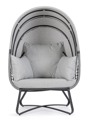 Poltrona con Cuscini da Giardino 100x90x152 cm in Acciaio Eldon Grigio Chiaro