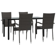 Set da Pranzo da Giardino 5 pz | Set Salotto da Giardino Marrone in Polyrattan