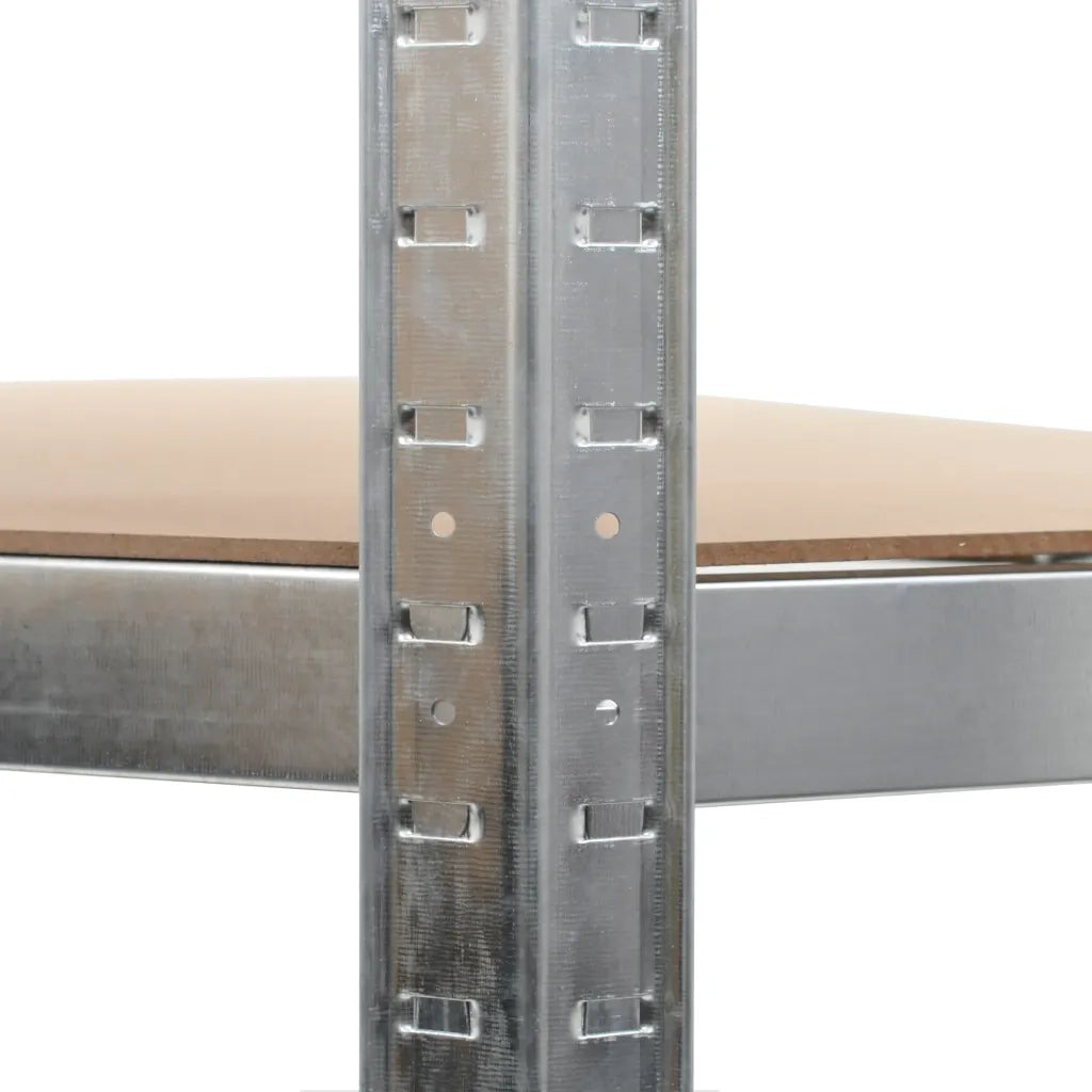 Scaffale Angolare 5 Ripiani Argento Acciaio e Legno Multistrato CFW6834540