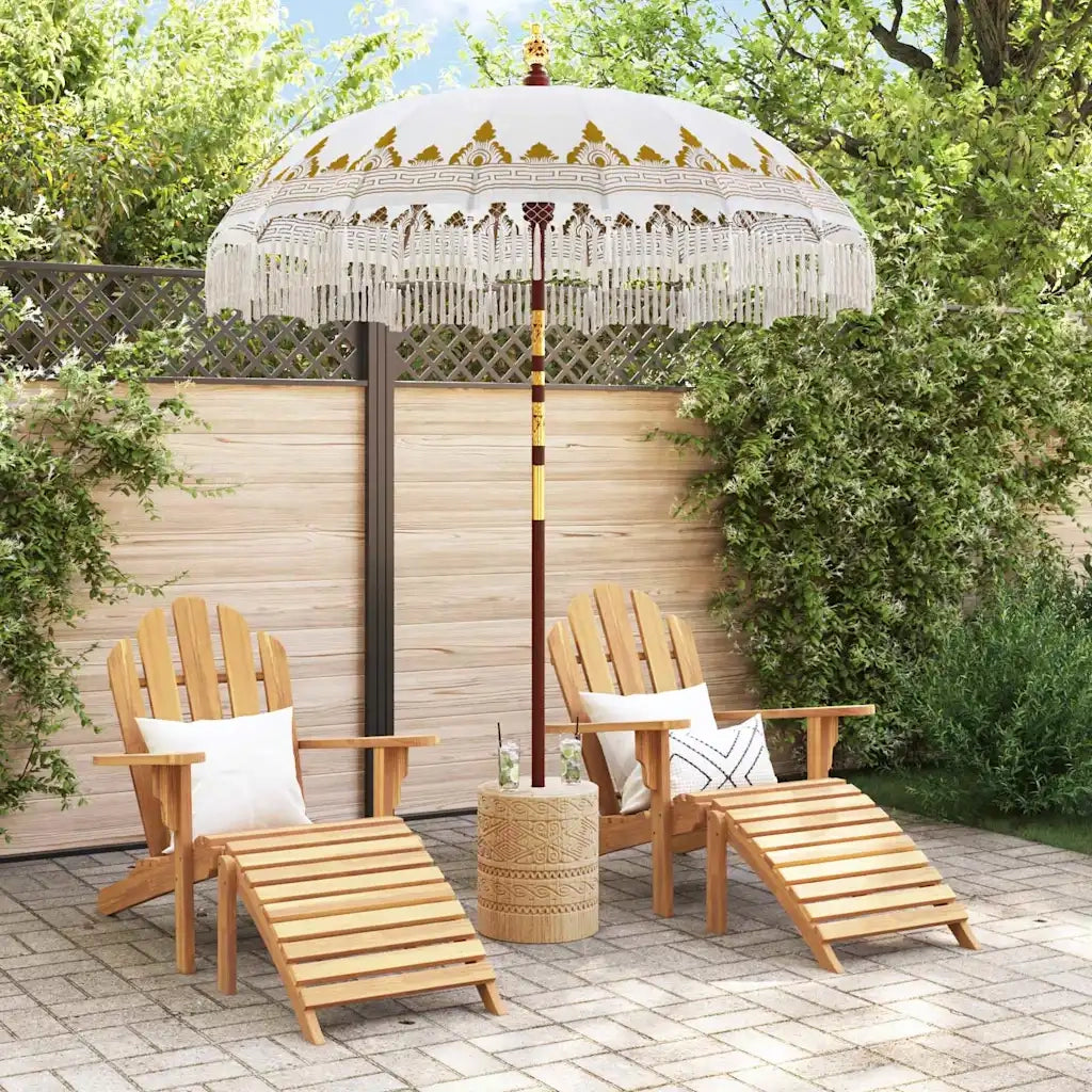 vidaXL Parasol Balinese Crema (180-190) x 260 cm