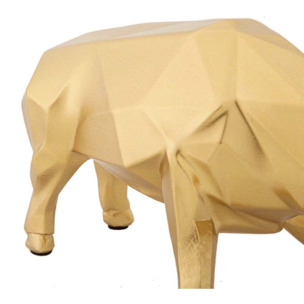 Scultura decorativa toro dorato cm 19,5X9,9X10,6 - TORILO