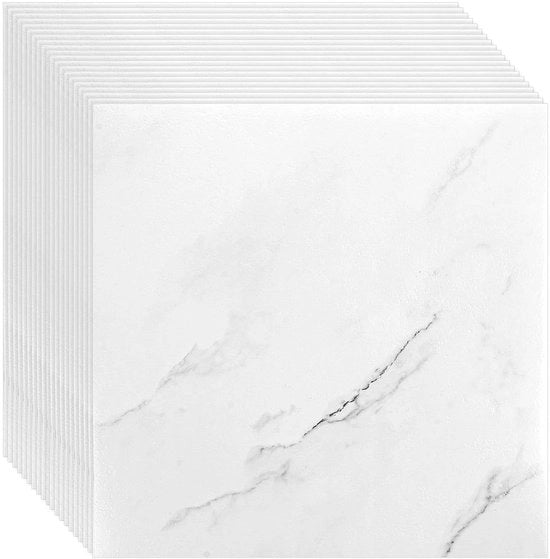 Pavimento in PVC 30x30 cm Bianco Autoadesivo per Bagno Cucina Salotto