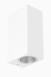 Applique da esterno ip65 lampada a parete moderna doppia luce con attacco gu10 biemissione per giardini terrazze balconi Color: Bianco