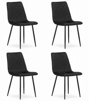 Sedia VALORA TURIN - Design senza tempo in velluto nero x 4