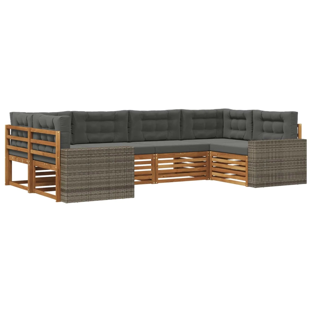 Set di divani da esterno 6 pz Naturale e Antracite 3383790