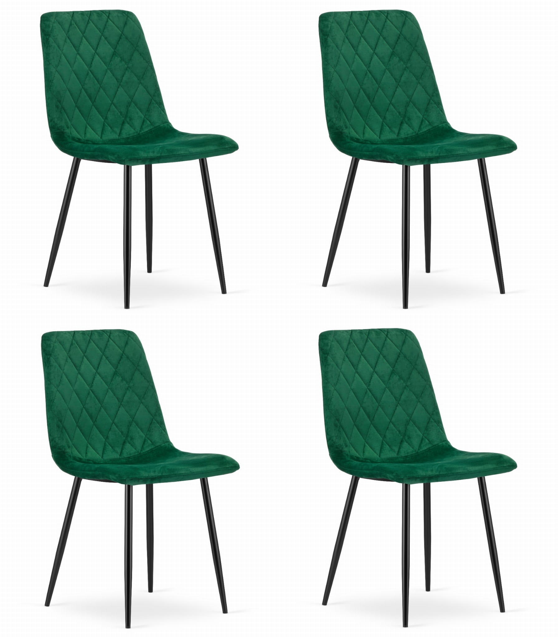 Sedia VALORA TURIN - Velluto verde scuro x 4