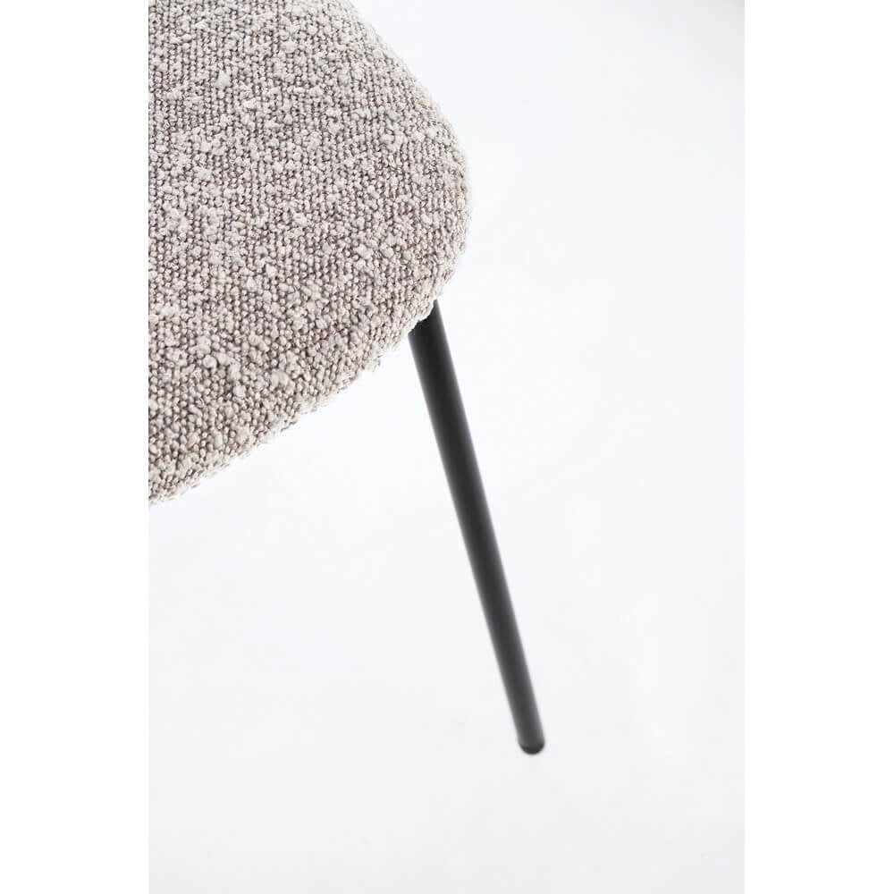 Set di 2 Sedie con Seduta Imbottita Boucléé Schienale in Legno e Gambe in Acciaio - BELLA