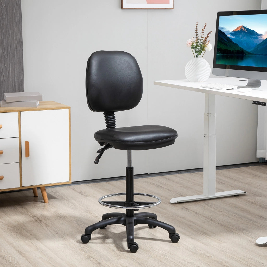 Sgabello Regolabile in Altezza con Schienale e Poggiapiedi ¨C zephmum ¨C 69-91 cm