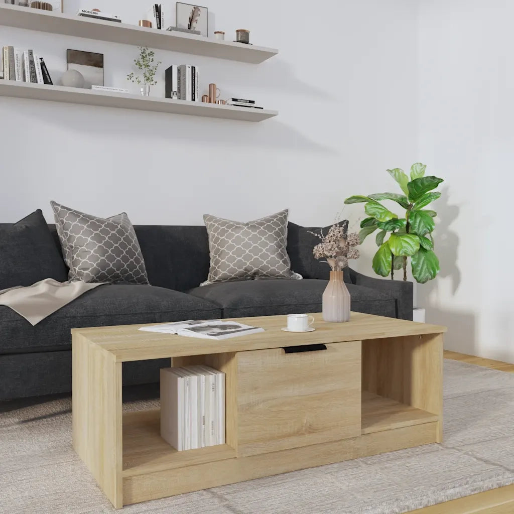 Tavolino da Salotto-Tavolino da soggiorno-Tavolo Rovere Sonoma 102x50x36cm Legno Multistrato 626575